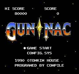 Gun Nac (Japan) Title Screen